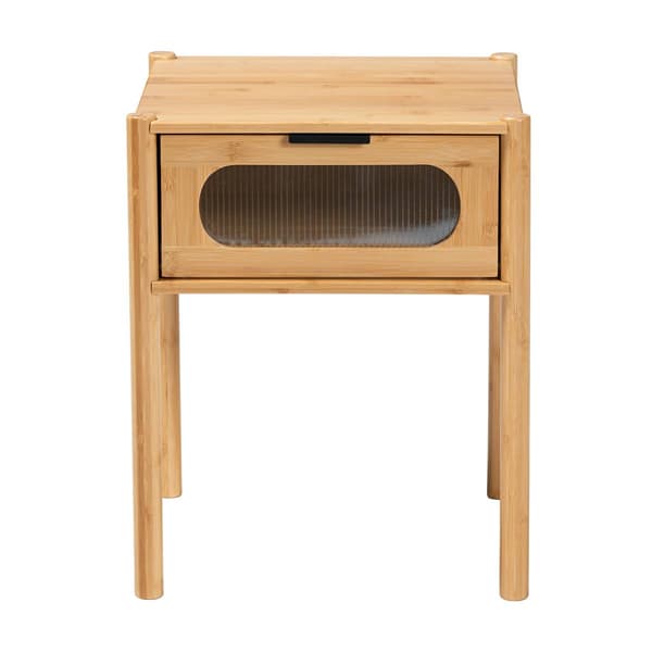 Baxton Studio Naresh Brown Bamboo Wood 1-Drawer End Table