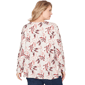 Plus Size Emaline Dusted Petals Long Sleeve V Neck Pintuck Blouse - image 2