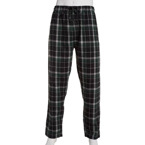 Mens Preswick & Moore(R) Flannel Plaid Sleep Pants - Black/Green - image 