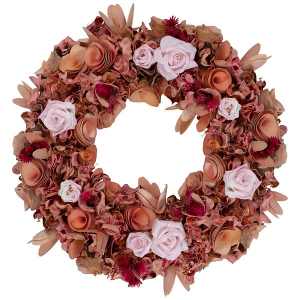 Northlight Seasonal Artificial Roses & Wooden Floral Wreath