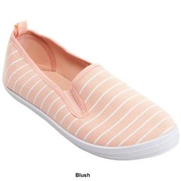 Womens Ashley Blue Stripe Twin Gore Flats