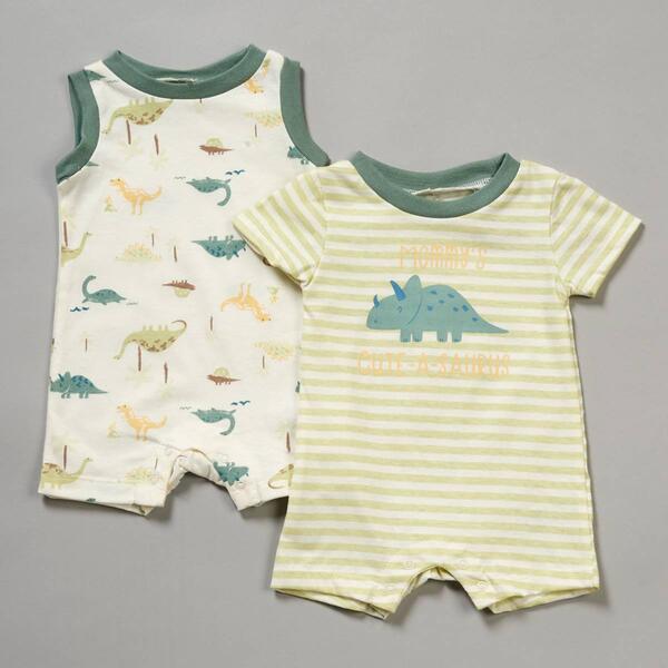 Baby Boy &#40;NB-9M&#41; Chick Pea&#40;R&#41; 2pk Mommy''s Cute-A-Saurus Rompers - image 