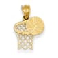Gold Classics&#40;tm&#41; 14k. Basketball & Hoop Pendant - image 1