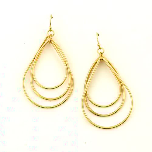 Freedom Nickel Free Gold Dangle Teardrop Earrings