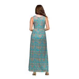 Womens 24/7 Comfort Apparel Sky Blue Sleeveless V Neck Maxi Dress