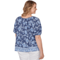 Plus Size Ruby Rd. French Riviera Clip Dot Tie Neck Blouse - image 2