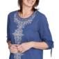 Womens Alfred Dunner Summer Solstice Embroidery Blouse - image 5