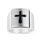 Mens Forever New Stainless Steel Carbon Fiber Cross Ring - image 1