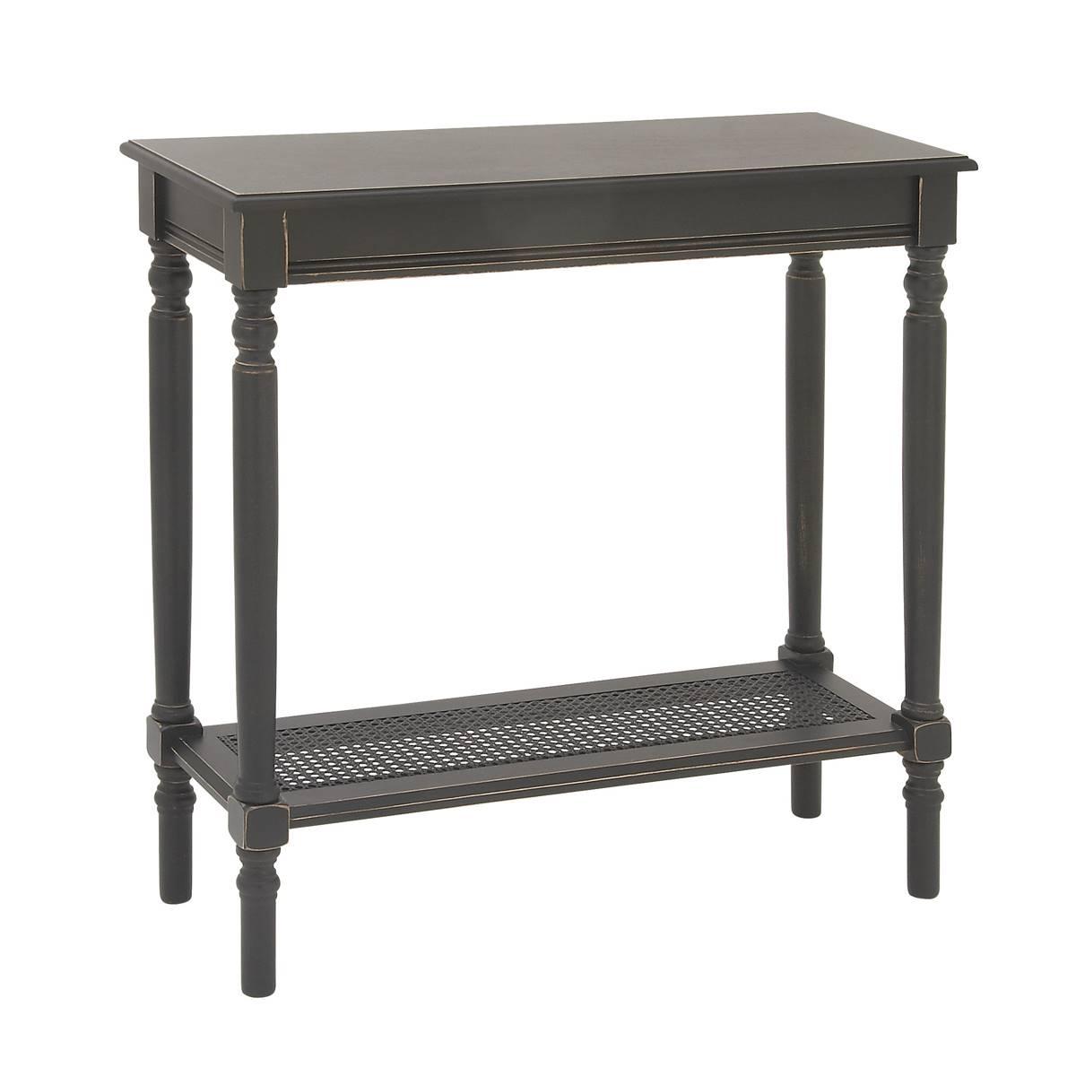 9th & Pike(R) Black Traditional Wood Console Table