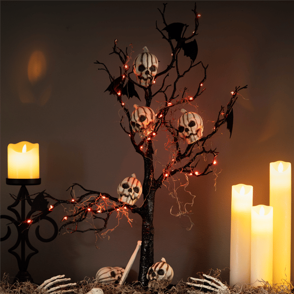 Northlight 6pc. Bag of Mini Pumpkin Head Skulls Halloween Décor