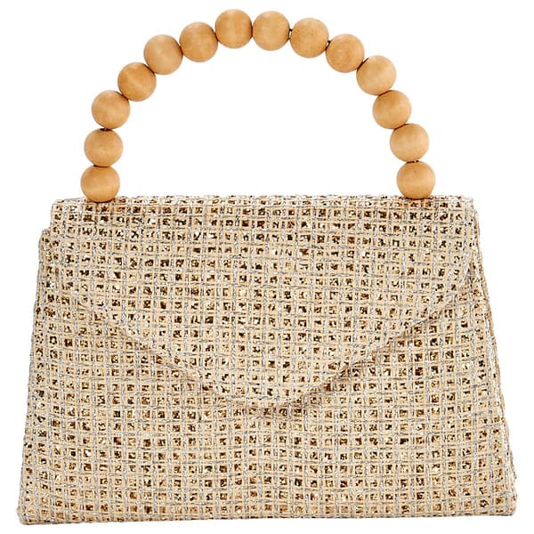 D''Margeaux Sparkle Straw Top Handle Clutch - image 