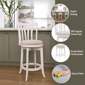 HH2 Home Savana White Wood Swivel Counter Height Stool - image 10