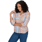 Womens Alfred Dunner Tuscany 3/4 Sleeve Patchwork Henley Blouse - image 3
