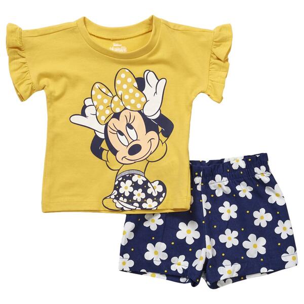 Baby Girl &#40;12-24M&#41; Disney&#40;R&#41; Minnie Mouse Top & Daisy Shorts Set - image 