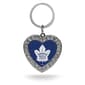 Womens NHL Toronto Maple Leafs Rhinestone Heart Key Ring - image 1