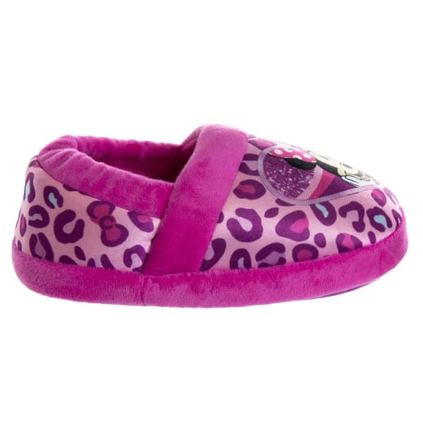Little Girls Disney Minnie Mouse Leopard Print Slippers