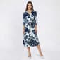 Womens Mlle Gabrielle Roll Tab Sleeve Floral Midi Shirtdress - image 1