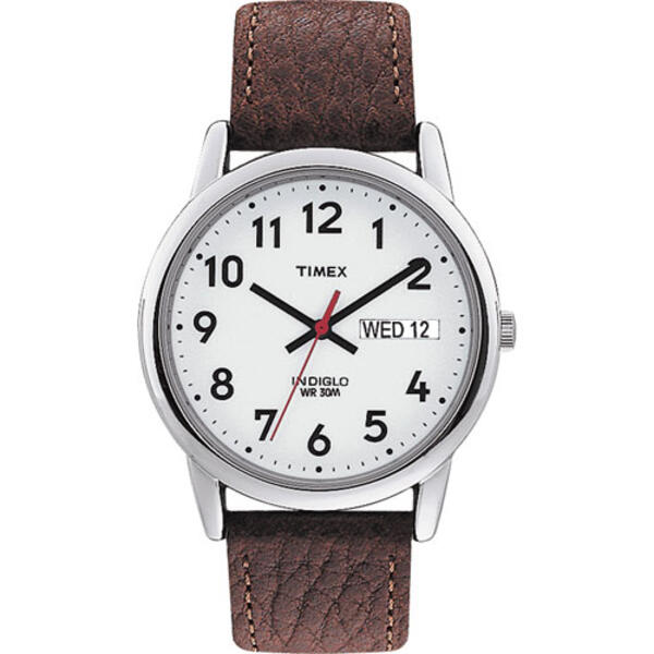 Mens Timex&#40;R&#41; Brown Leather Strap Watch - T200419J - image 
