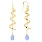 Athra 14kt. Gold over Brass & Blue Crystal Swirl Drop Earrings - image 1
