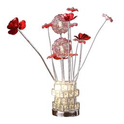 HomeRoots 21in. Faux Crystal Rose Table Lamp
