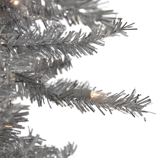 Northlight 7.5ft. Pre-Lit Slim Tinsel Pine Christmas Tree