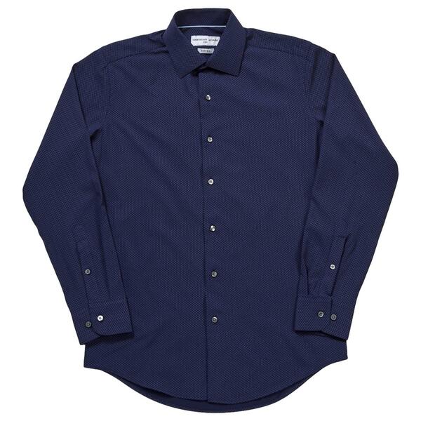 Mens Christian Aujard Fitted Dress Shirt - Navy/White - image 