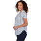 Petite Emaline Sapphire Serenade II Short Sleeve Floral Blouse - image 4