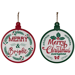 Northlight Merry & Bright Ornament Christmas Wall Signs Set of 2