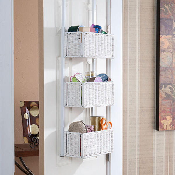 Southern Enterprises 3-Tier Over The Door Basket Storage - image 