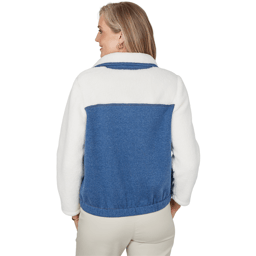 Womens Alfred Dunner Sunset Ridge Denim & Sherpa Bomber Jacket