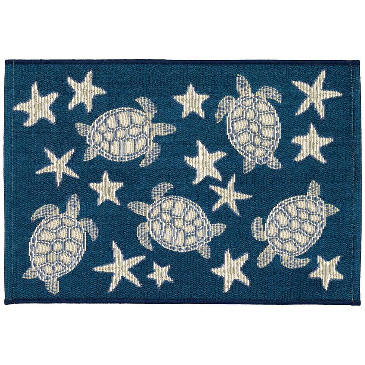 Liora Manne Esencia Turtle and Starfish Rectangular Accent Rug
