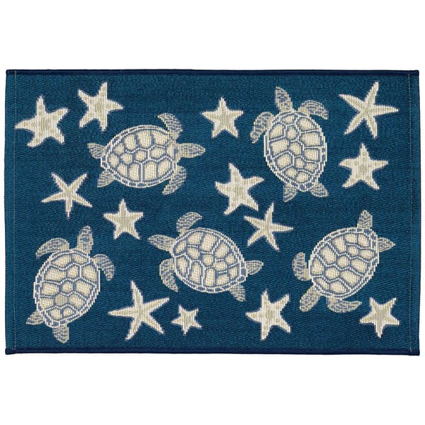 Liora Manne Esencia Turtle and Starfish Rectangular Accent Rug - image 