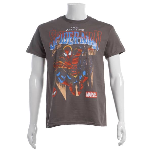 Young Mens Spiderman Comic Short Sleeve Graphic Tee - image 