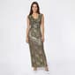 Womens Connected Apparel Drape Neck Metallic Evening Gown - image 1