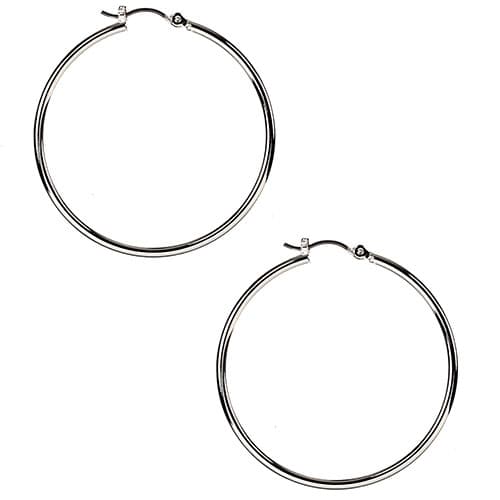 Nine West Silver-Tone Hoop Pierced Earrings