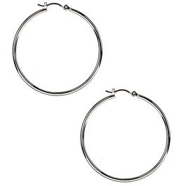 Nine West  Silver-Tone Hoop Pierced Earrings