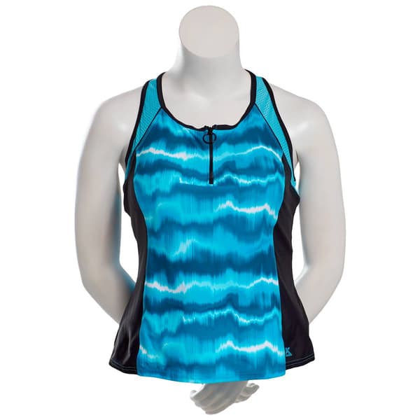 Plus Size ZeroXposur Wavelength Tankini Swim Top - image 