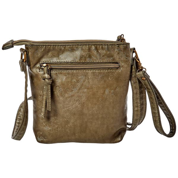 Stone Mountain Double Washed Paisley Embossed 3 Bagger Crossbody