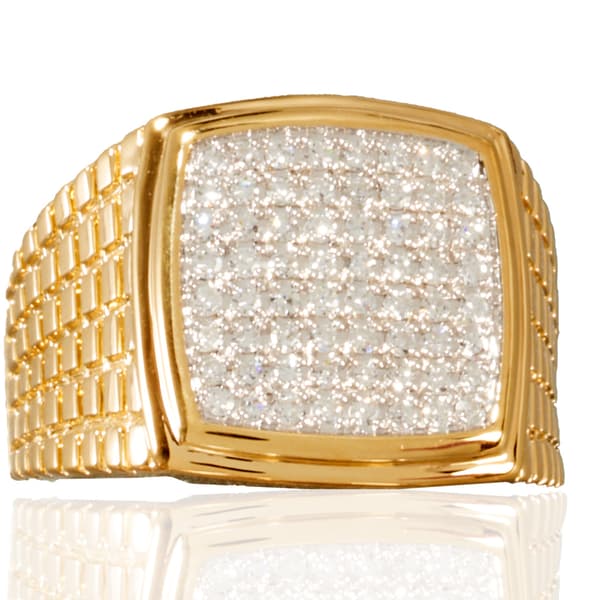 Mens Nova Star(R) Forged 1/2ctw. Lab Grown Diamond Square Ring - image 