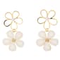 Ashley Cooper(tm) Gold & Pink Flower Earrings with Pearls - image 1