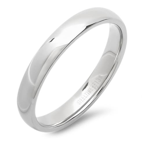 Steeltime Unisex Stainless Steel 4mm Band Ring - image 