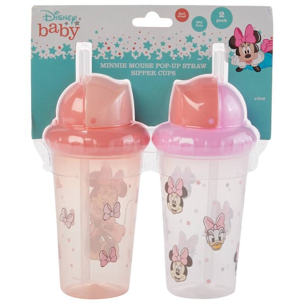 Disney Baby 2pk. Minnie Pop-Up Straw Sipper Cups - image 