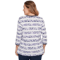 Plus Size Ruby Rd. Jetsetter Floral Chevron Knot Front Blouse - image 2