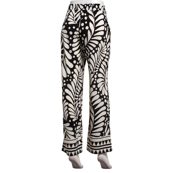 Womens Harlow & Rose Tie Waist Leaf Dot Wide Leg Pants