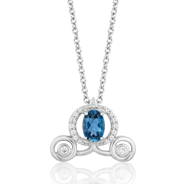 Enchanted Disney&#40;R&#41; London Blue Topaz Carriage Necklace - image 