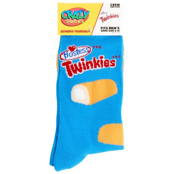 Mens Crazy Socks Hostess&#40;tm&#41; Twinkies&#40;tm&#41; Crew Socks - image 