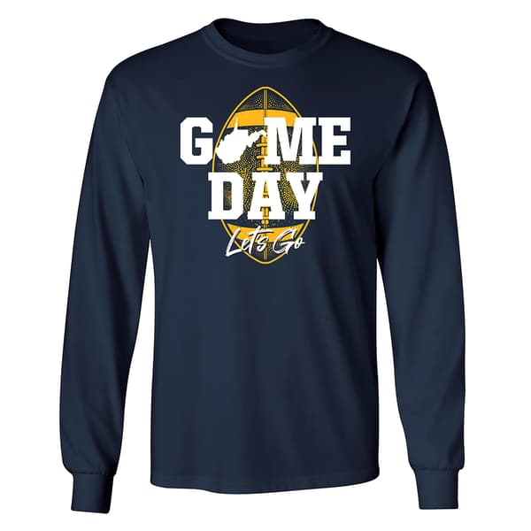 Mens Tailgate Long Sleeve Let''s Go West Virginia Tee - image 