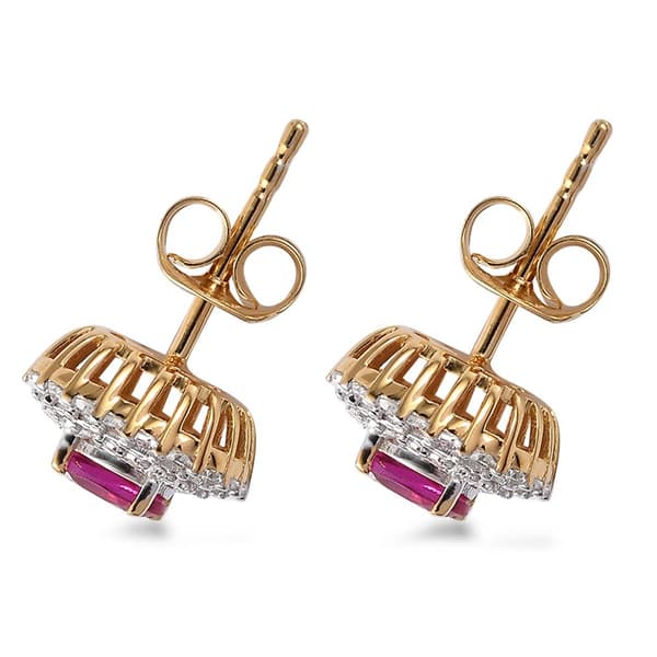 Nova Star® Created Ruby & Lab Grown Diamond Stud Earrings