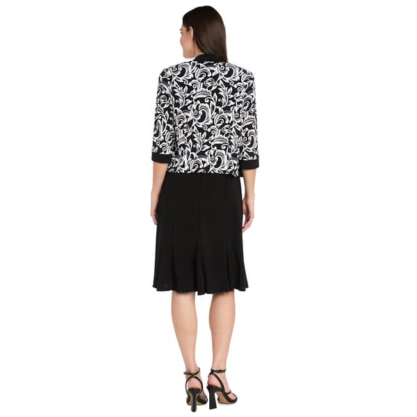 Womens R&M Richards 3/4 Sleeve Pleat Hem Jacket Dress