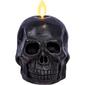 Luminara 3.75x4.25 Small Black Skull Candle - image 1